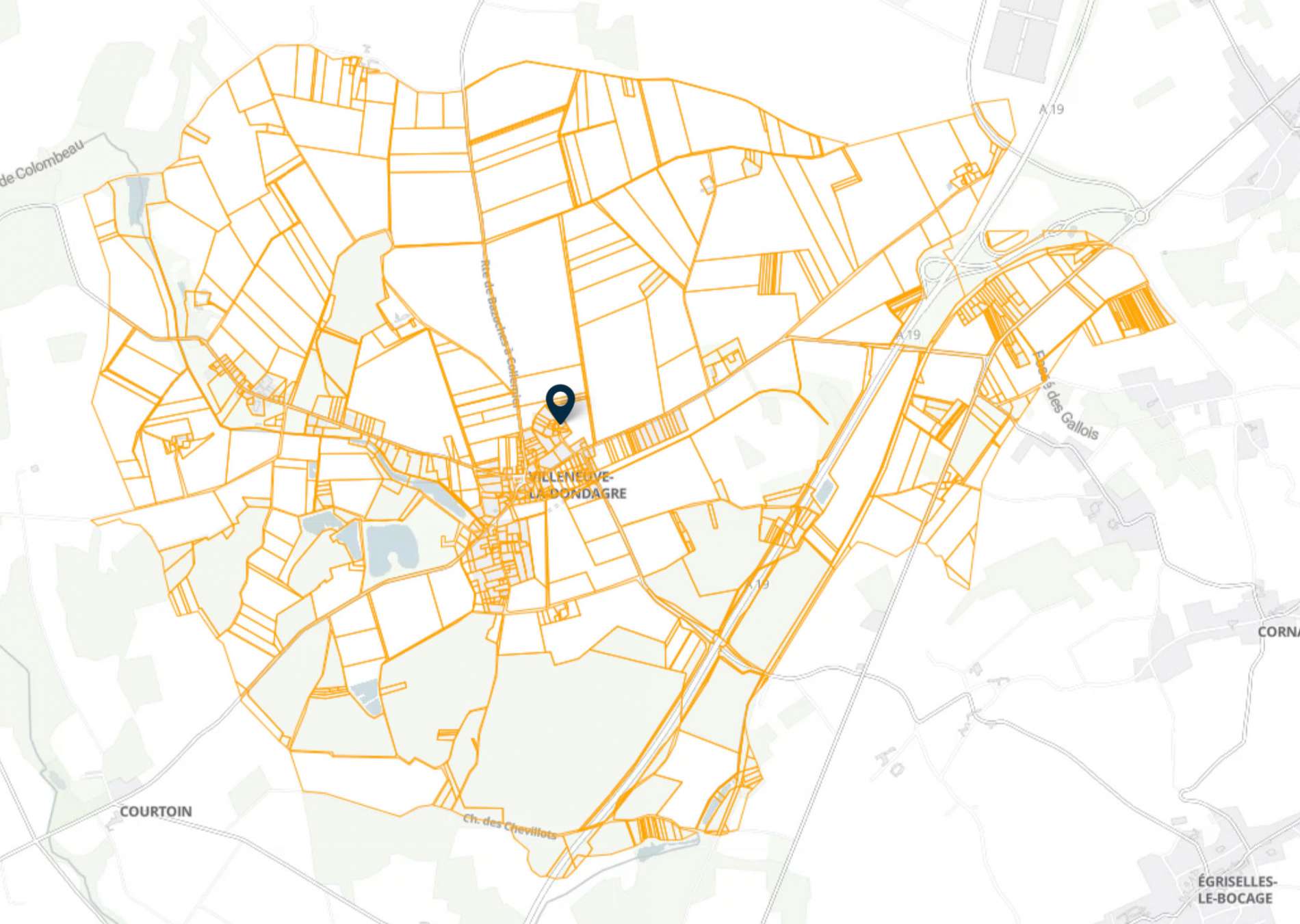 Cadastre Villeneuve la Dondagre